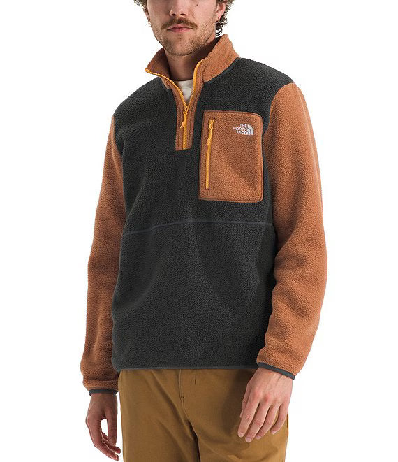 The North Face Mens Yumiori Quarter Zip Asphalt Grey/Burnt Umber/Summit Gold