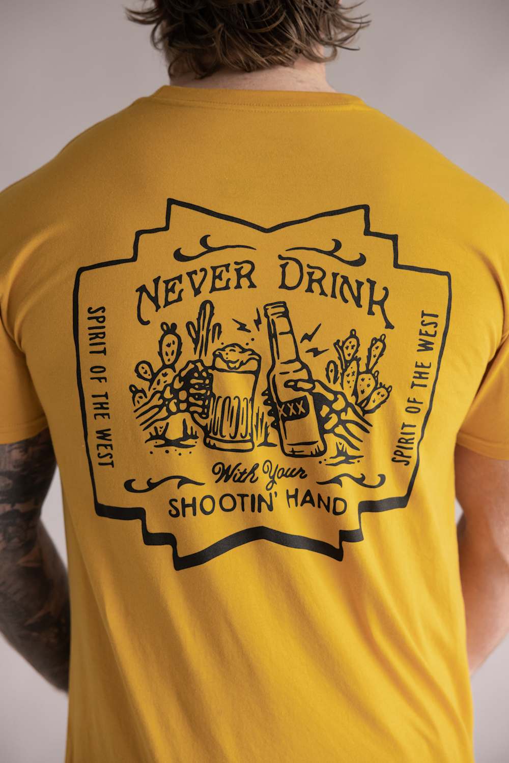 Sendero Provisions Co. Mens Shootin Hand Salud T-shirt Goldenrod