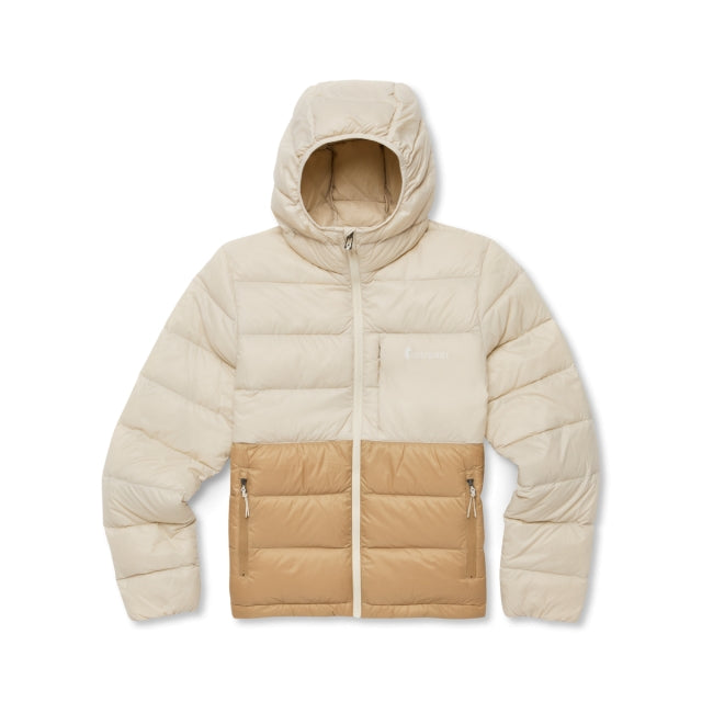 Cotopaxi Womens Fuego Max Down Hooded Jacket Cream and Khaki
