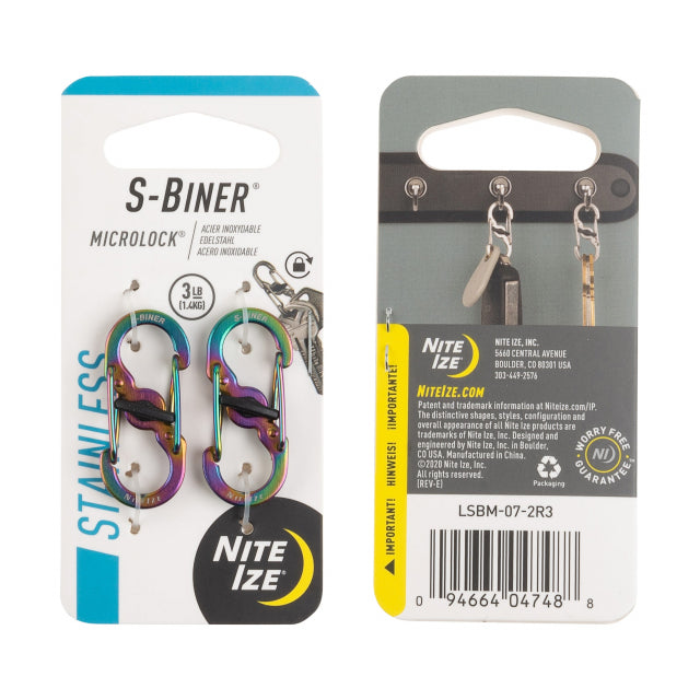 Nite Ize Ni Microlock Ss S-biner 2pk Spectrum