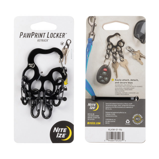 Nite Ize Ni Pawprint Locker Keyrack Black