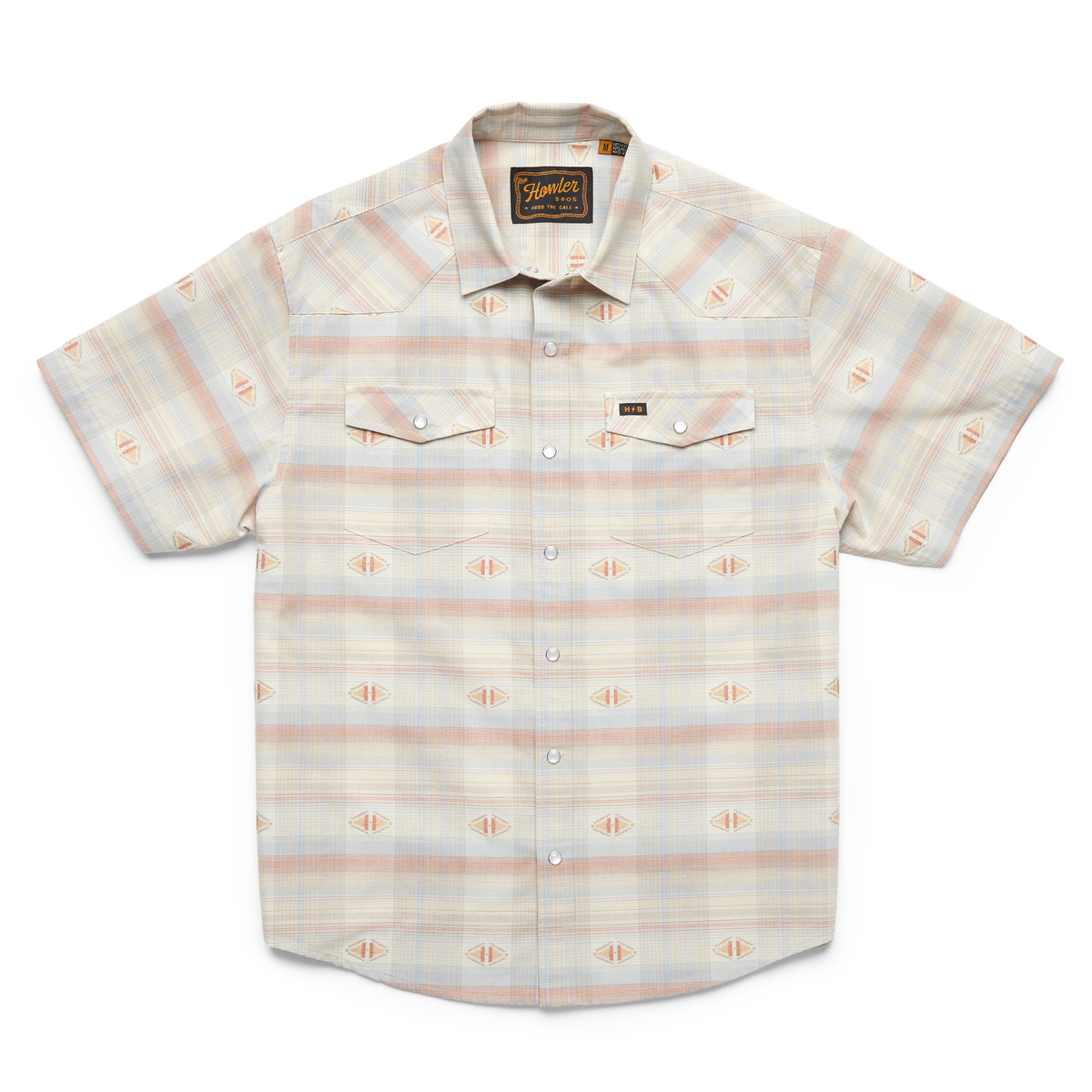 Howler Bros Hb M H Bar B Snapshirt Vintage Grid Floral/Medium White
