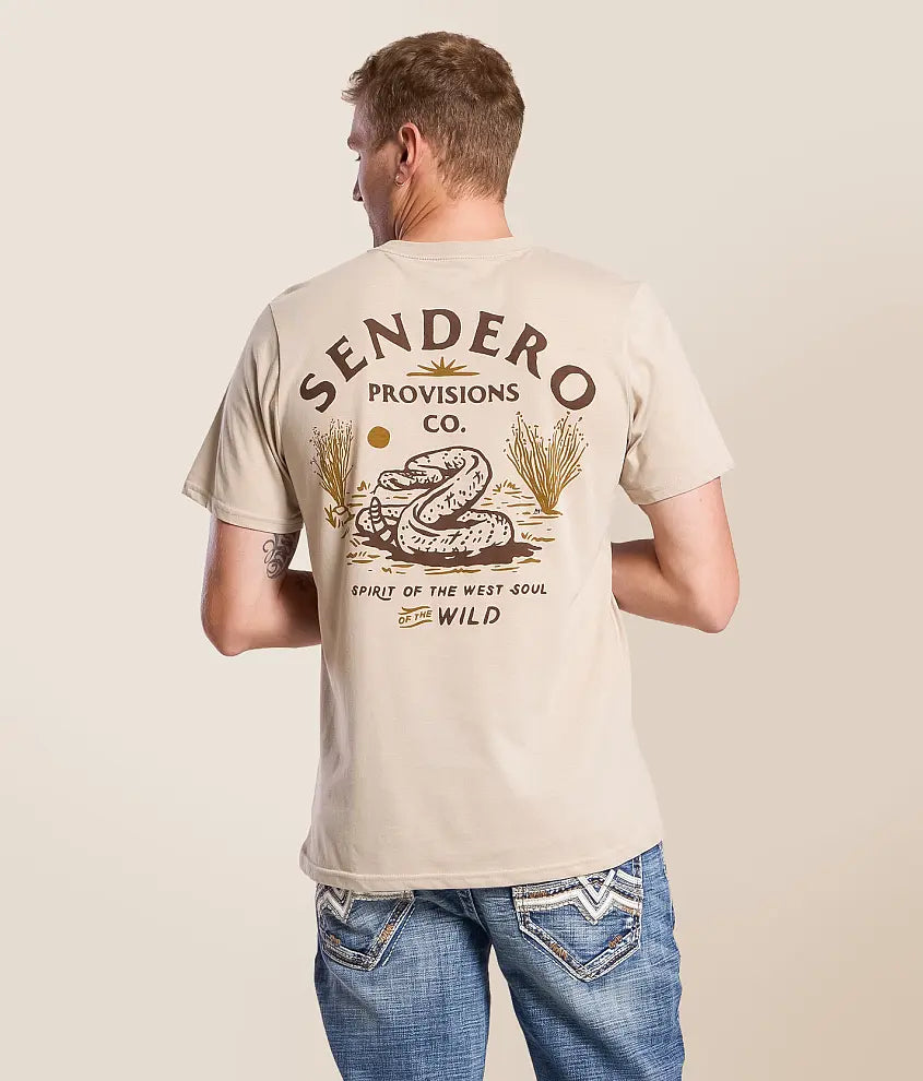 Sendero Provisions Co. Mens Diamondback Pocket T-shirt Sand