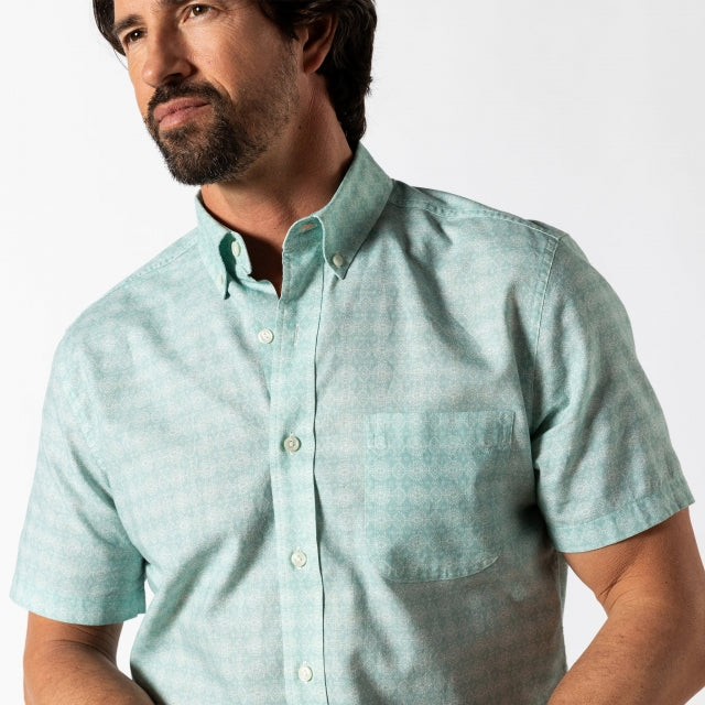 Duck Head Linen Cotton Oxford Sport Shirt - Hillcrest Print Hillcrest Print