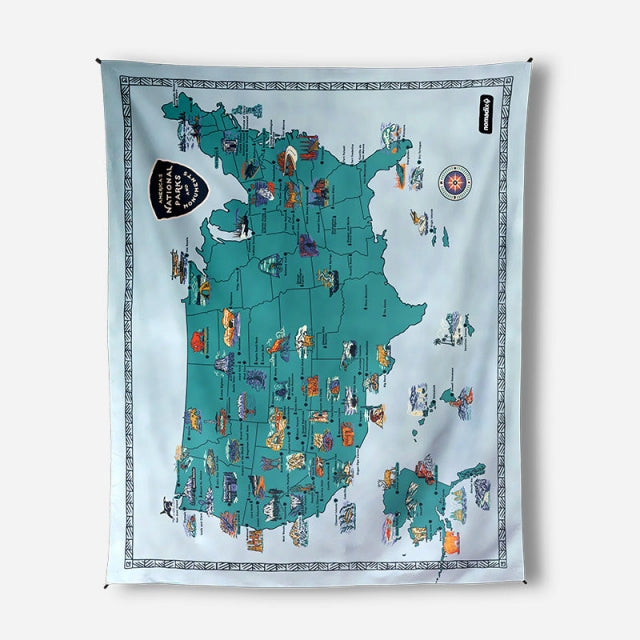 Nomadix Festival Blanket: National Parks And Monuments Map National Parks and Monuments Map