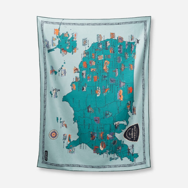 Nomadix Blanket Towel: National Parks And Monuments Map National Parks and Monuments Map