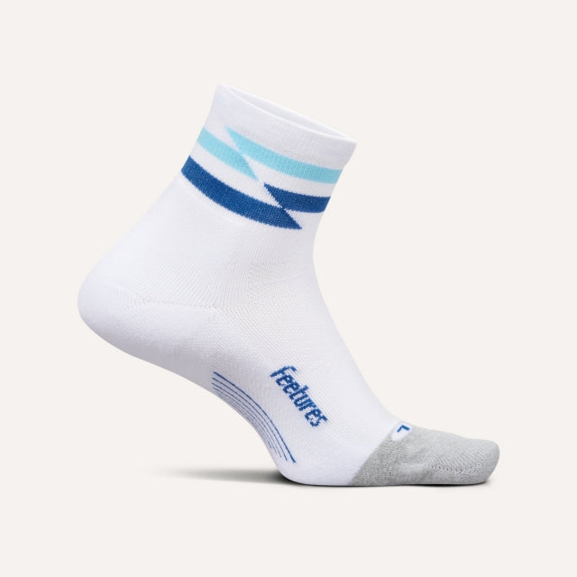 Feetures Unisex Elite Light Cushion Quarter white track
