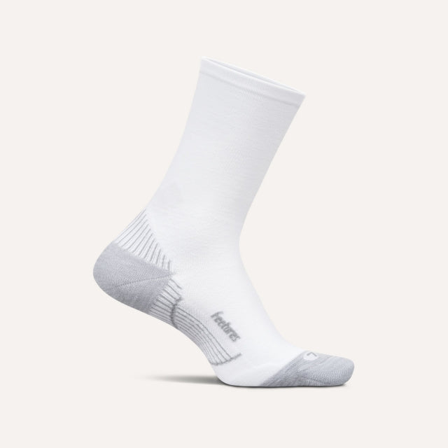 Feetures Mens Feet M Plantar Fasciitis Relief Sock Lc Mini Crew White