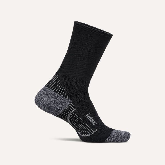Feetures Mens Feet M Plantar Fasciitis Relief Sock Lc Mini Crew Black