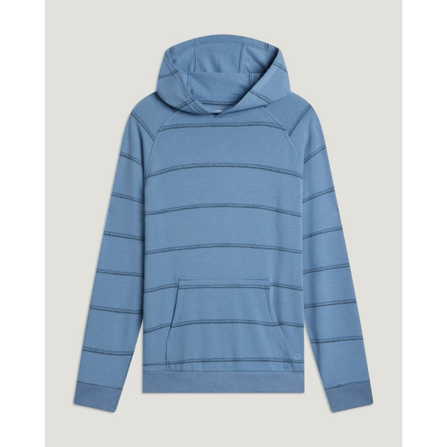 Free Fly Apparel Mens Bamboo Lightweight Fleece Hoodie dash double stripe/windward blue