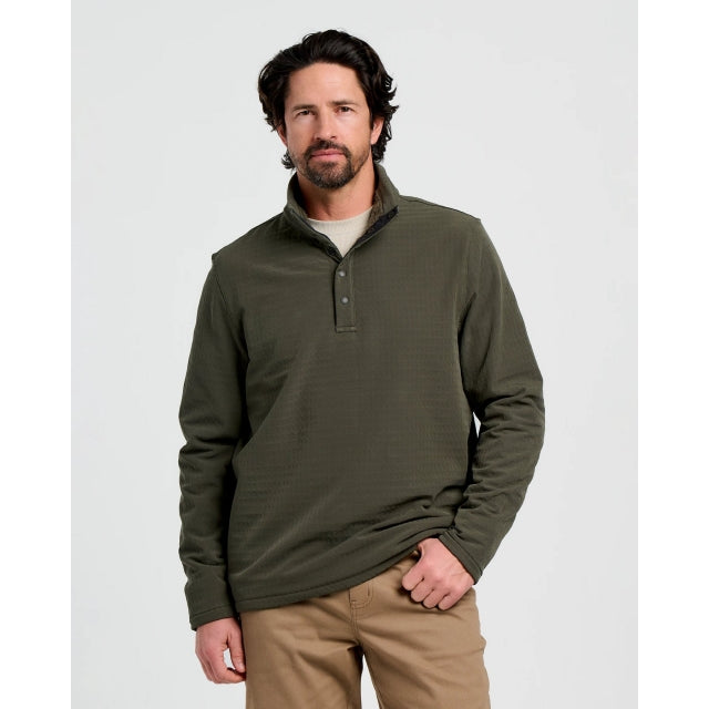 Free Fly Apparel Mens Gridback Fleece Snap Pullover Dark Forest