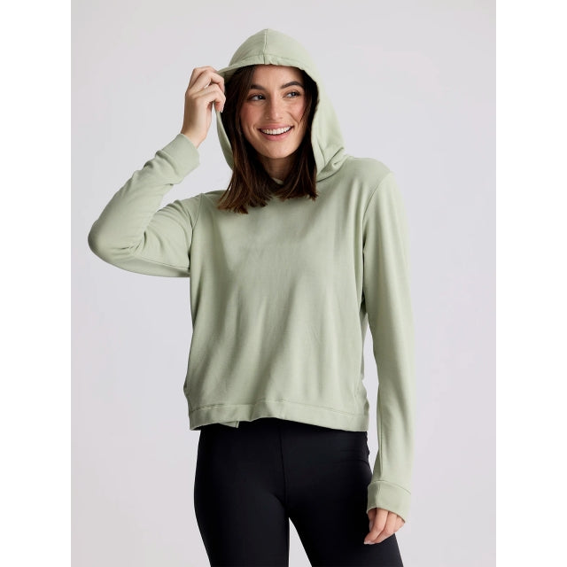 Free Fly Apparel Bamboo Lightweight Fleece Cropped Hoodie Desert Sage