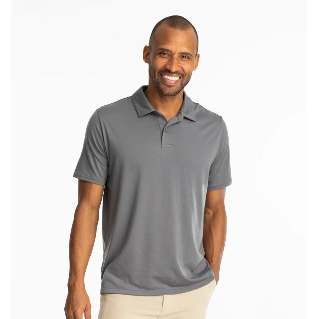 Free Fly Apparel Elevate Polo Smoke