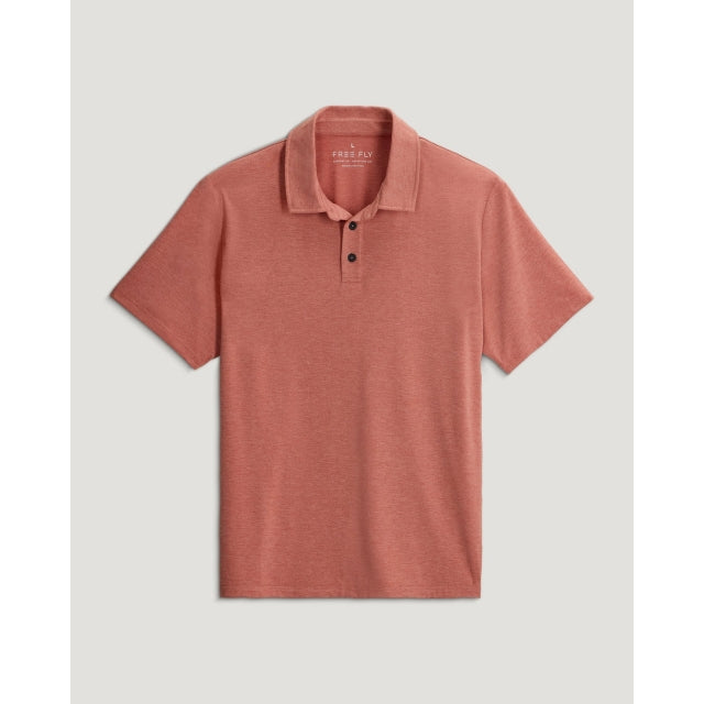 Free Fly Apparel Bamboo Flex Polo Ii Heather Red Clay