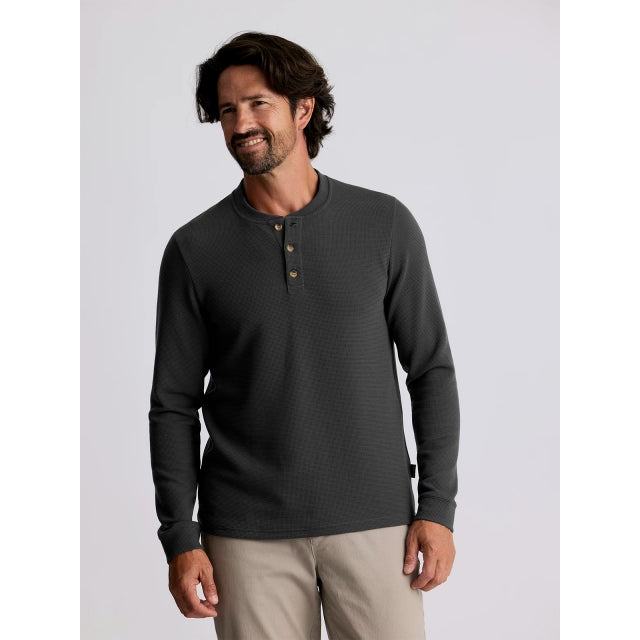 Free Fly Apparel Waffle Long Sleeve Henley Midnight