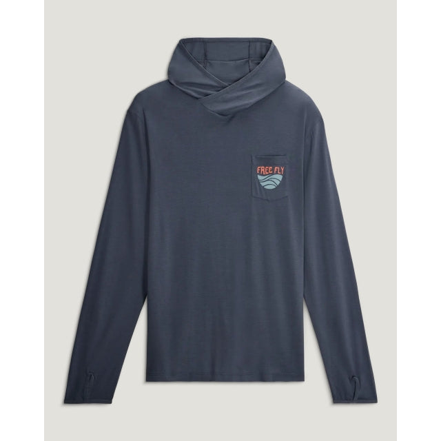 Free Fly Mens Ff M Bamboo Lw Graphic Hoodie Blue Edge Storm Cloud