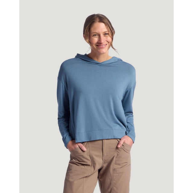 Free Fly Ff W Bamboo Shade Crossover Hoodie Pacific Blue