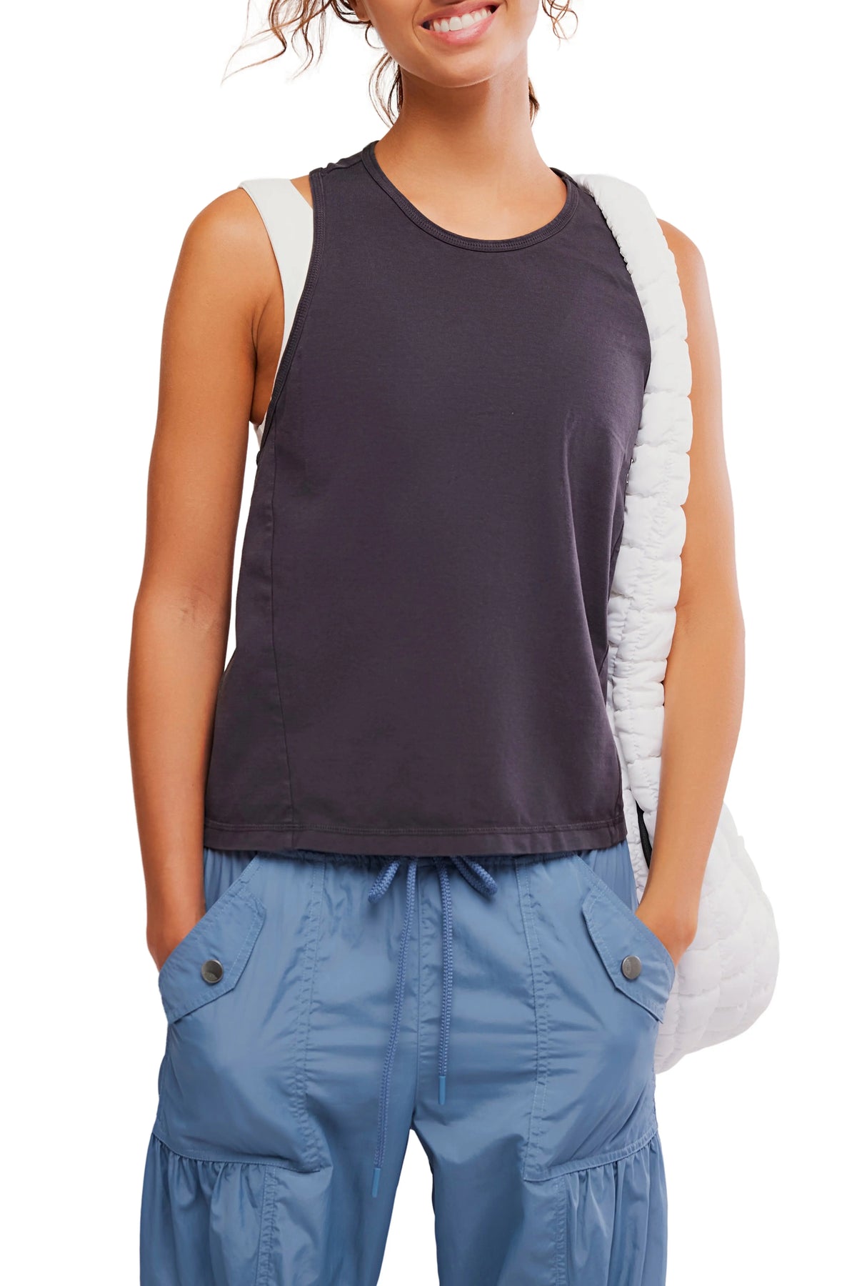 Free People Movement Womens Hot Shot Twist Tank Black