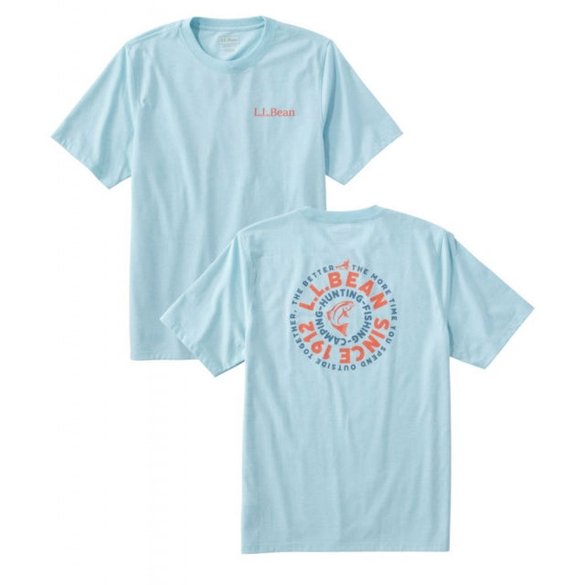 Ll Bean Brand Fishing Graphic Tee Shirt Short Sleeve Pale Turquoise