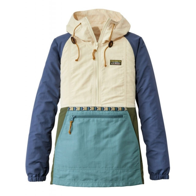 Ll Bean Brand Mountain Classic Anorak Multi Color Regular Natural/Mineral Blue