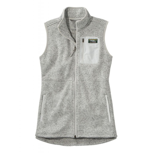 Ll Bean Brand Bean&#39;s Sweater Fleece Long Vest Regular Pewter