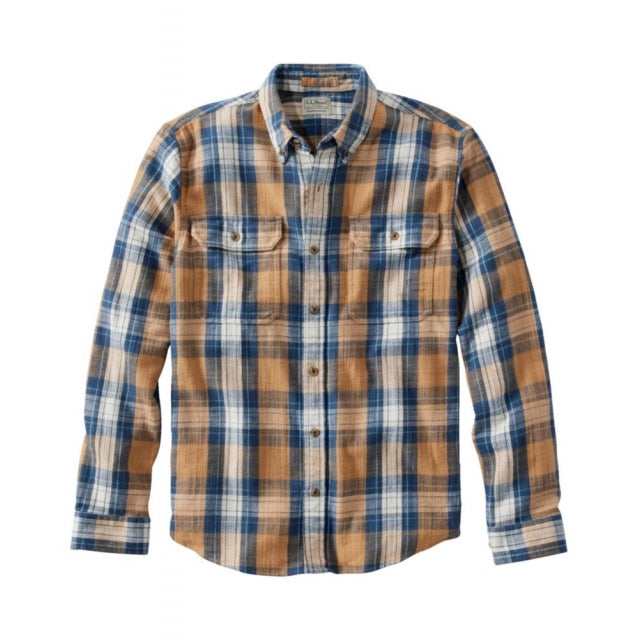 Ll Bean Brand 1912 Field Flannel Shirt Slightly Fitted Plaid Regular Barley