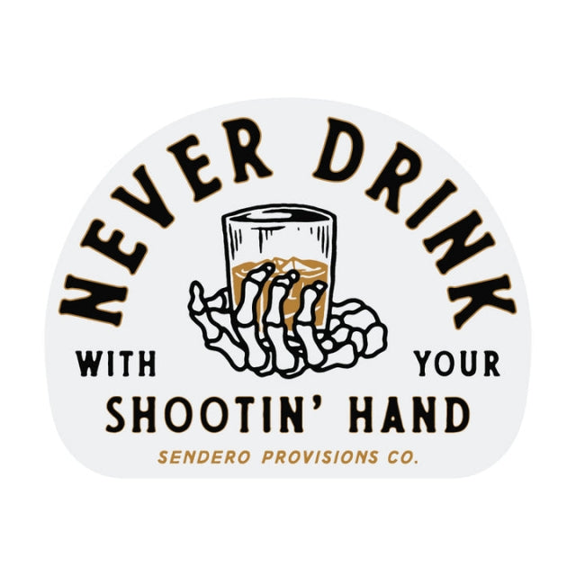Sendero Shootin' Hand Sticker White