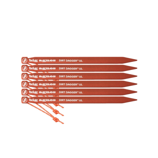 Big Agnes Dirt Dagger Ul 6.75" Tent Stakes: Pack Of 6 Orange