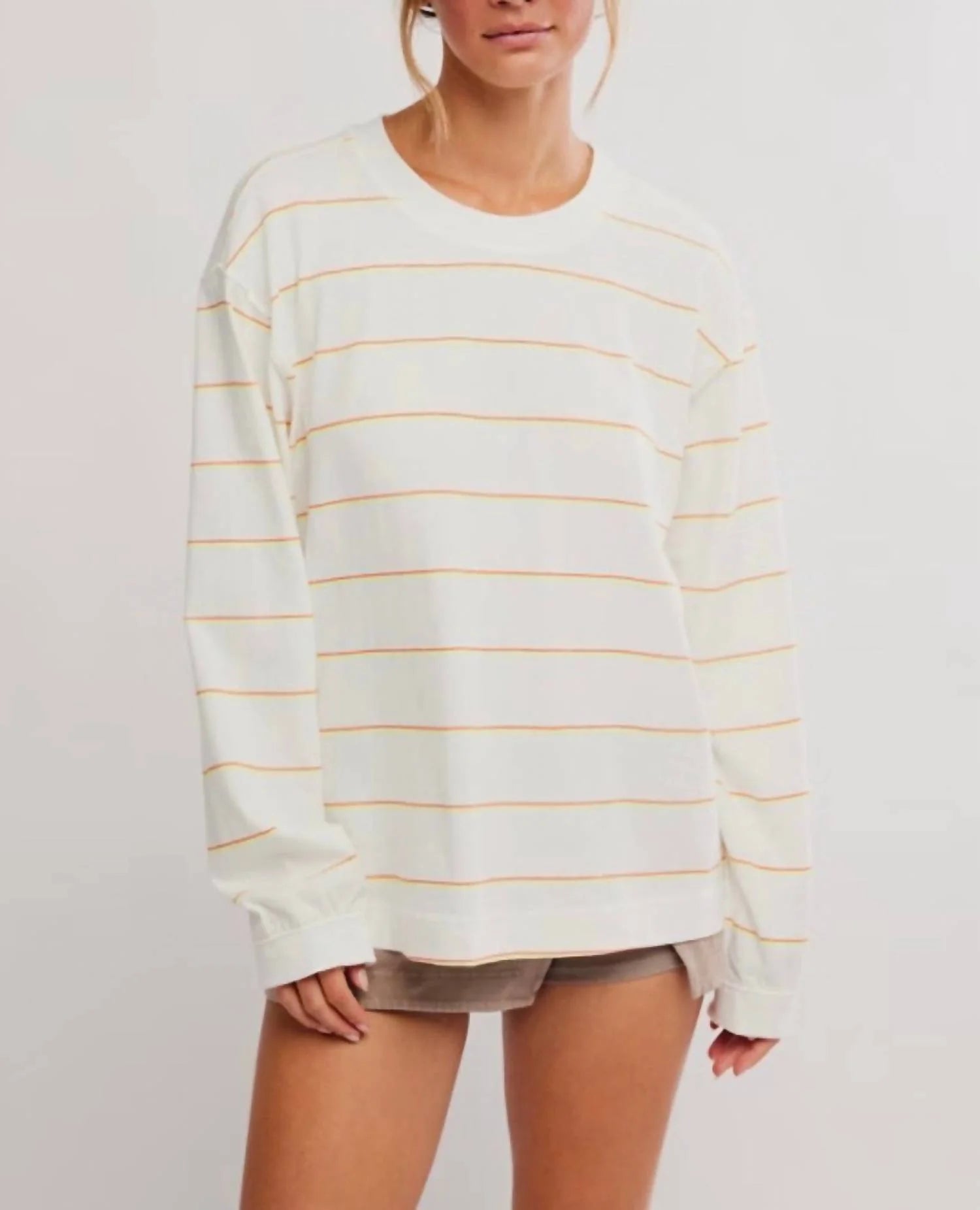 Free People Movement Womens Printed Hustle Layer Awning Stripe Ivory