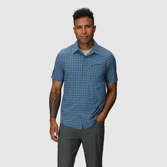 Outdoor Research Astroman Short Sleeve Sun Shirt Maldives Plaid