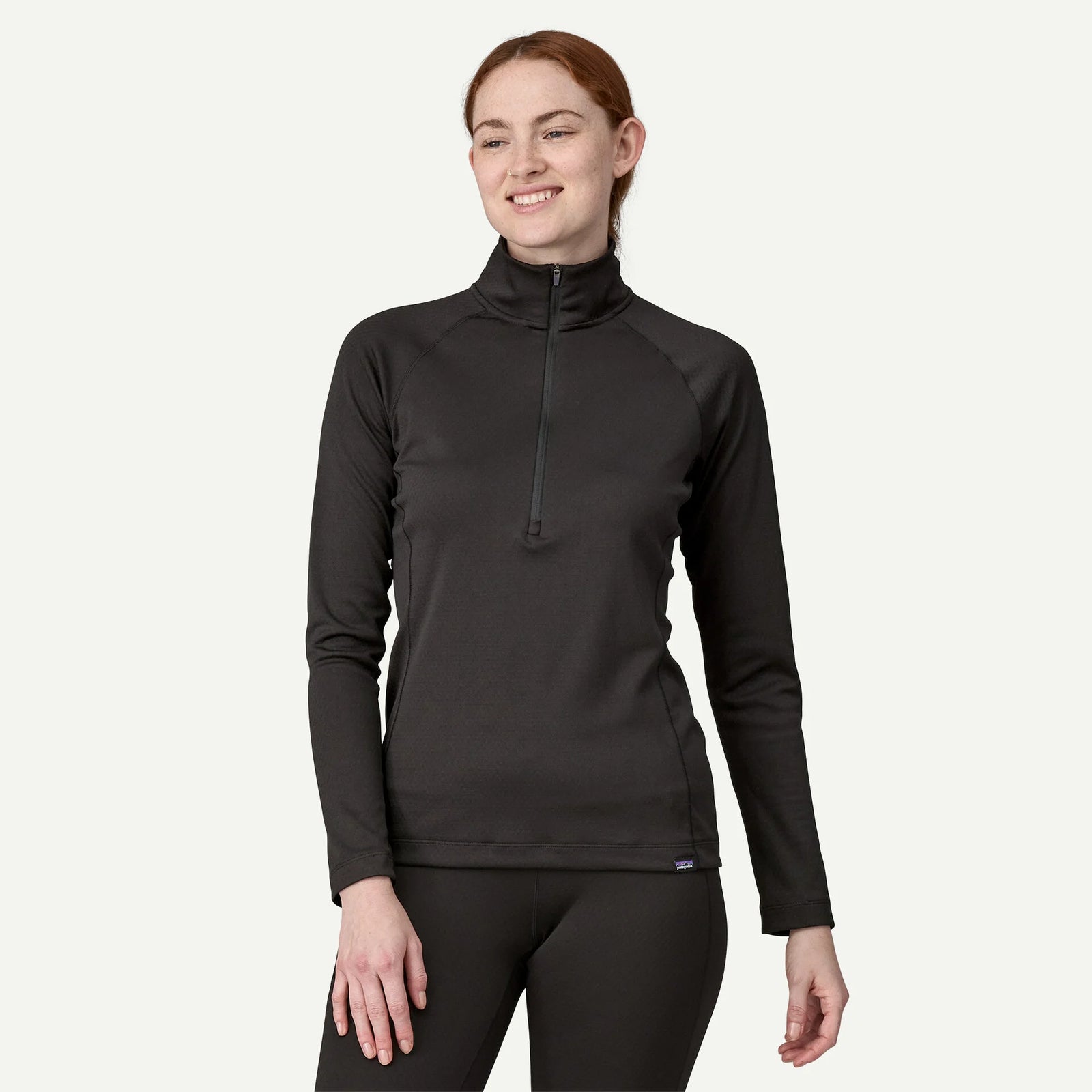 Patagonia Womens Capilene Midweight Zip-Neck Pullover Black