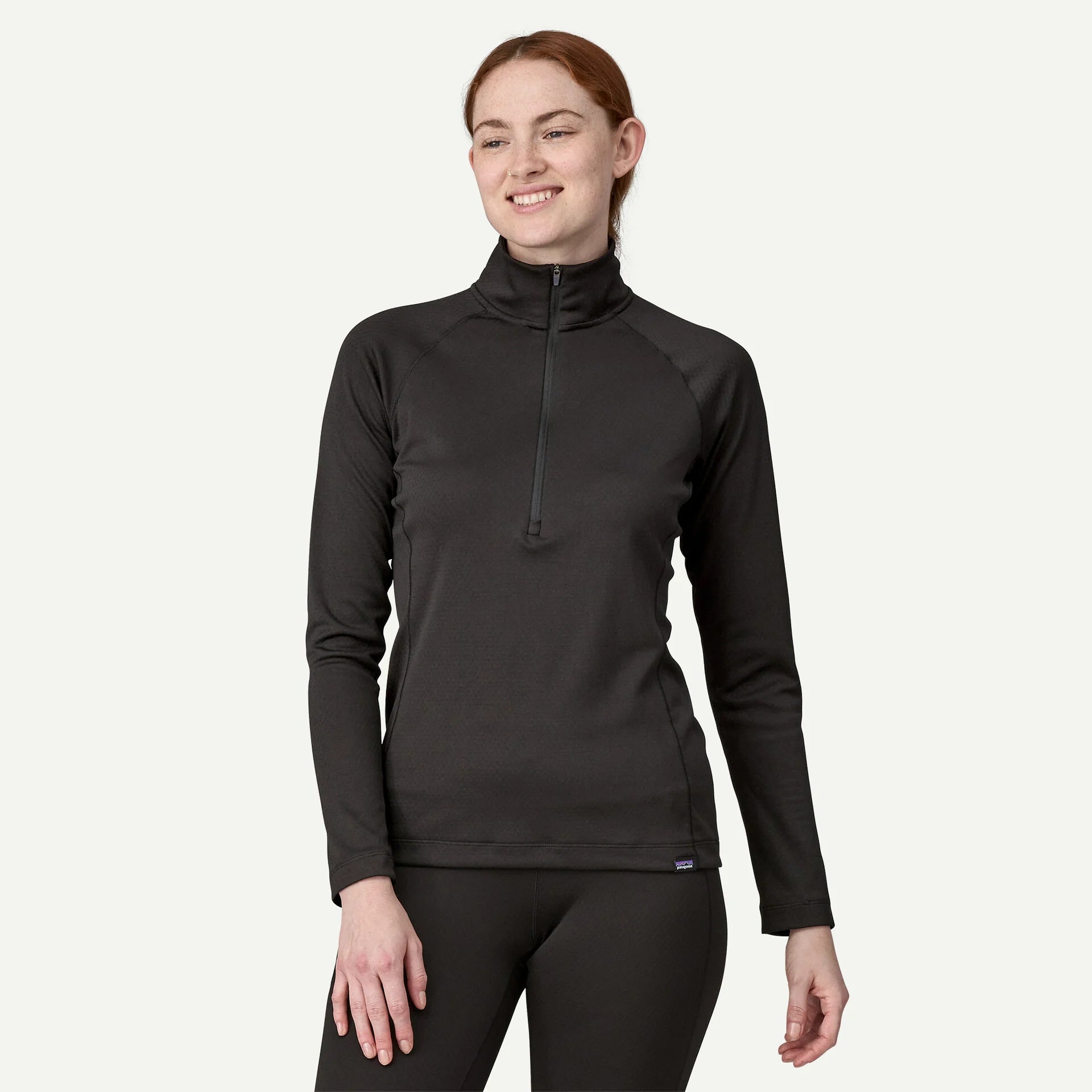 Patagonia Womens Capilene Midweight Zip-Neck Pullover Black