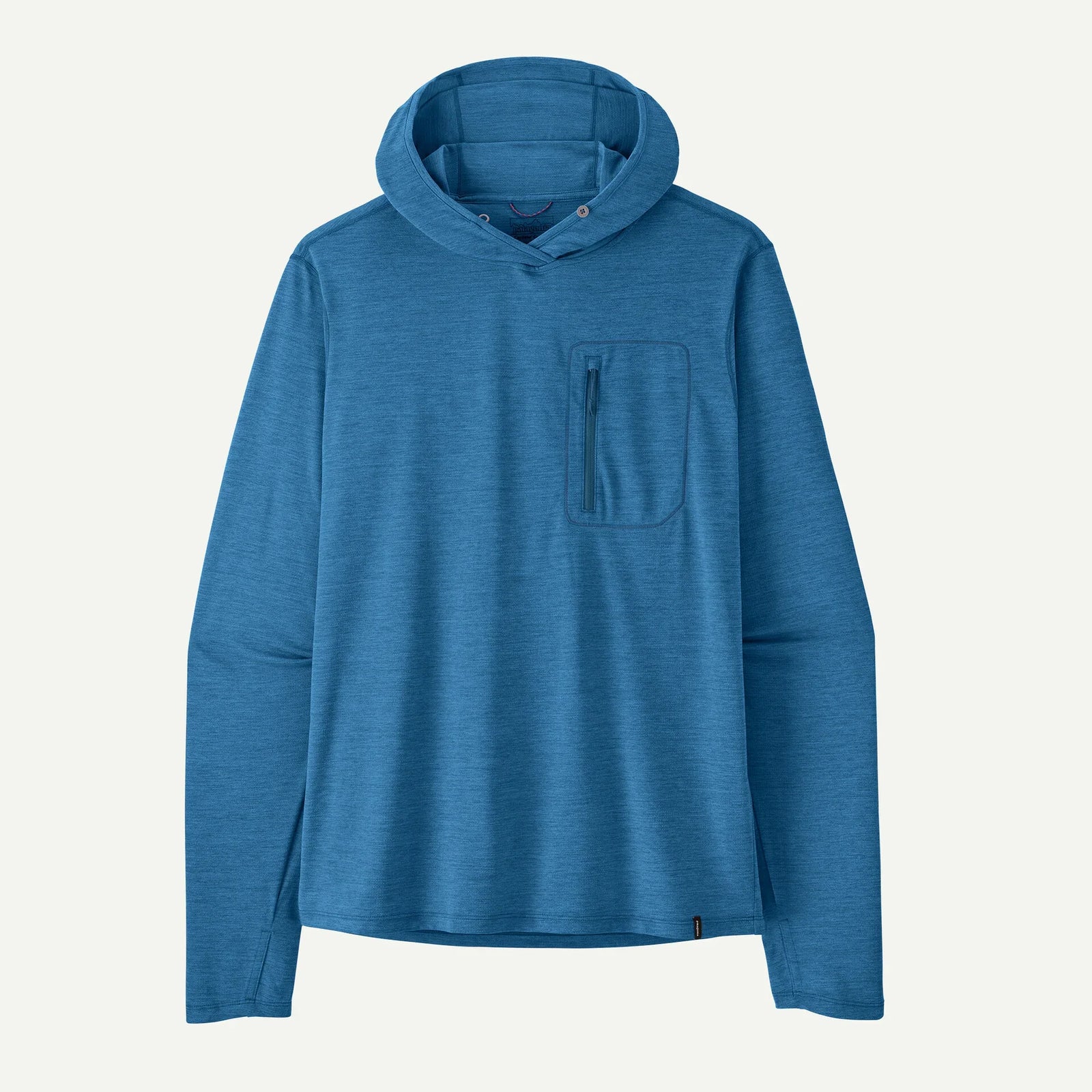 Patagonia Mens Pat M Cap Cool Sun Hoody Aquatic Blue/Light Aquatic Blue X-Dye