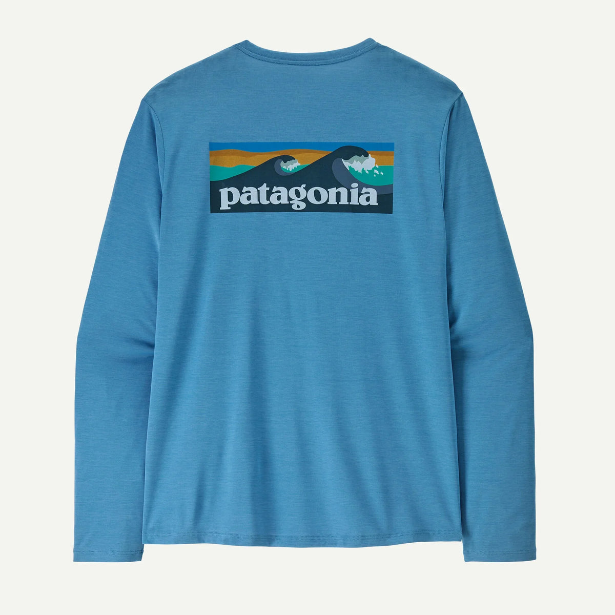 Patagonia Mens Long Sleeve Cap Cool Daily Graphic Shirt boardshort logo: orange peel/light orange peel x-dye