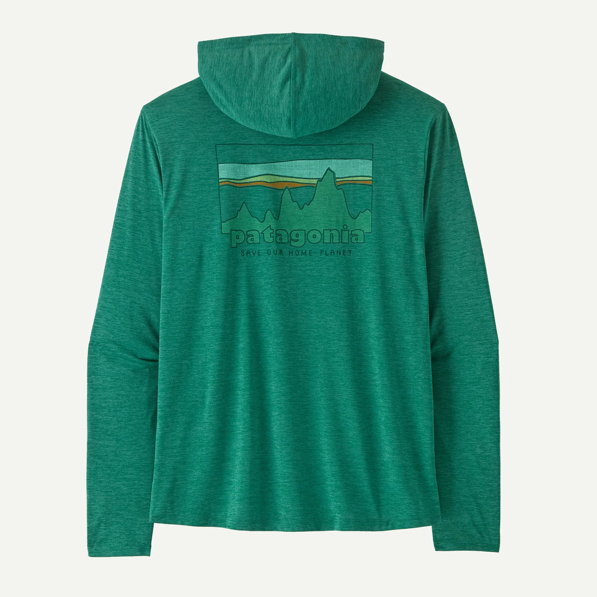 Patagonia Mens Cap Cool Daily Graphic Hoody 73 skyline: gem green/light gem green x-dye