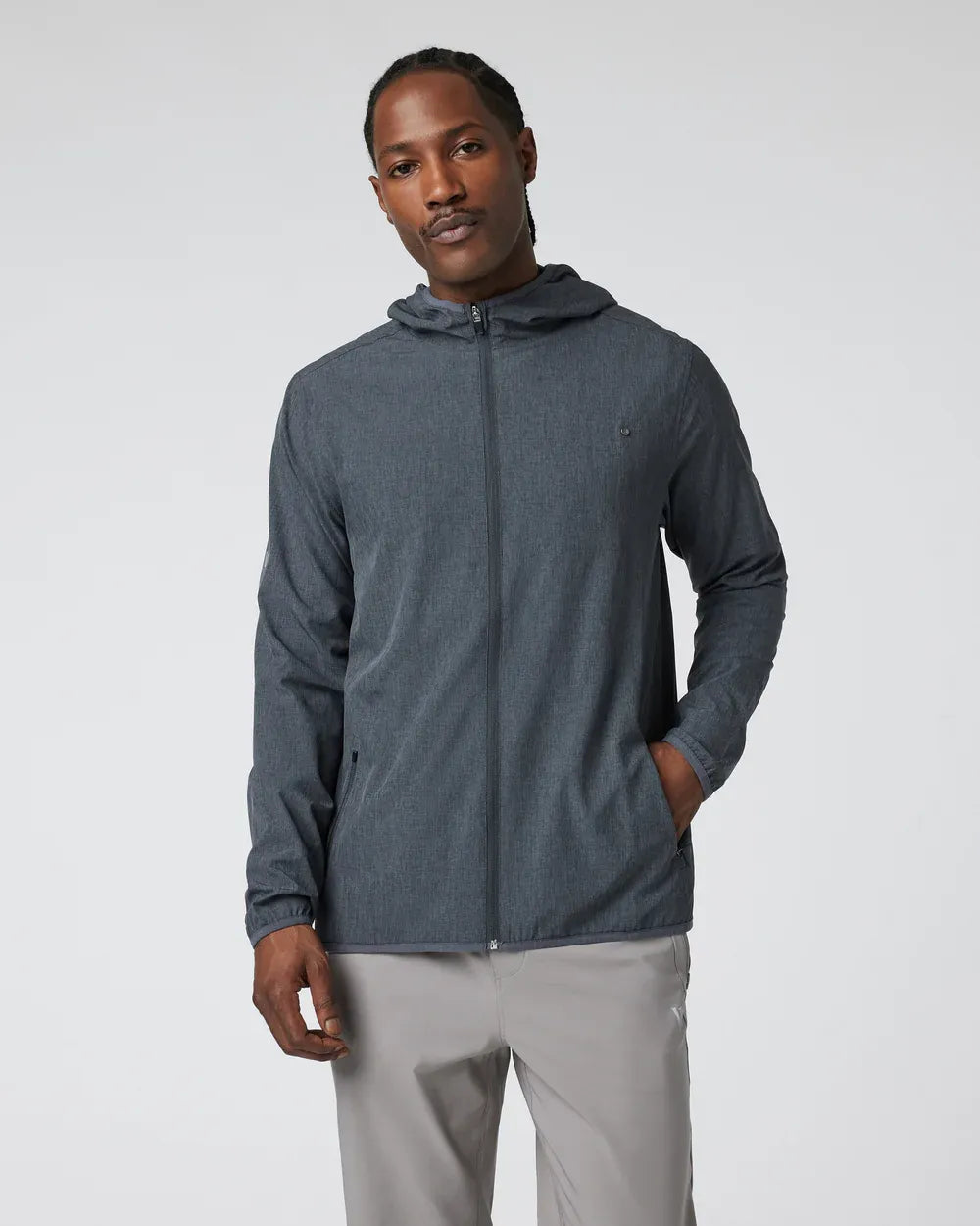 Vuori Mens Outdoor Trainer Shell Dark Pewter Linen Texture