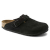 Birkenstock Womens Boston Soft Footbed Suede Black