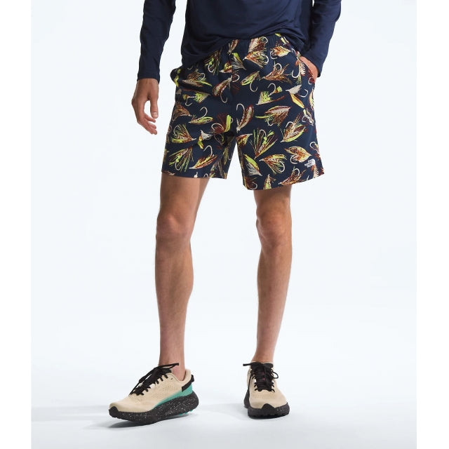 The North Face Class V Pathfinder Pull-on Short Summit Navy Hand Tied Fly Print