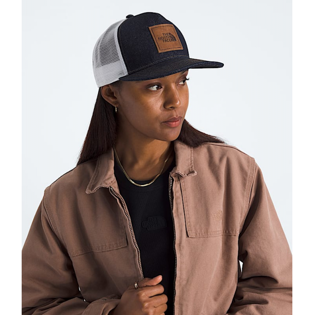 The North Face Half Dome Trucker Denim/Leather Patch