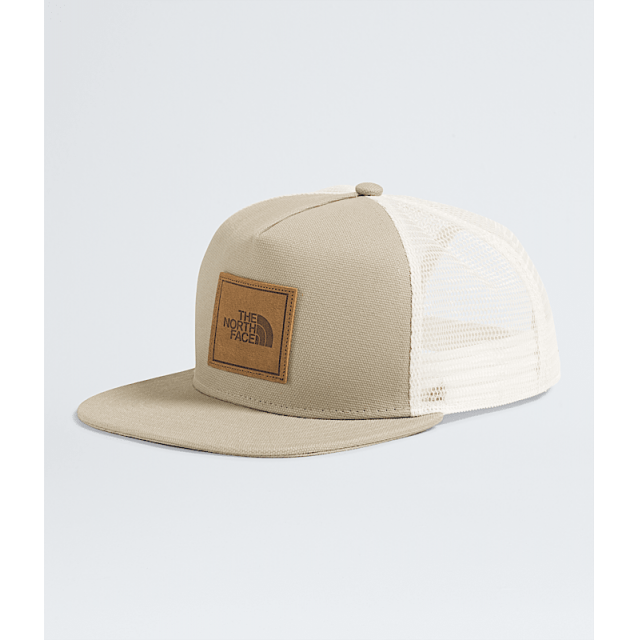 The North Face Half Dome Trucker Dune Beige/Leather Patch