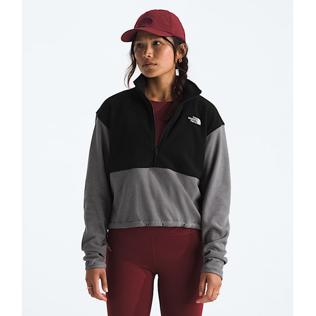 The North Face Tnf W Glacier Fleece Hz Short Jkt TNF Medium Grey Heather/TNF Black