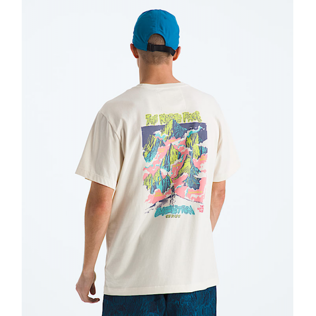 The North Face Mens Essential Expedition Series Short Sleeve Tee Graphic White Dune