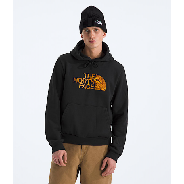 The North Face Mens Tnf M Evolution Regenerative Ink Half Dome Hoodie TNF Black/Summit Gold Regenerative Ink Print