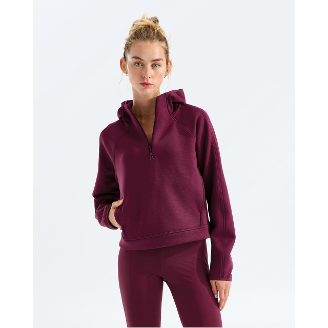 The North Face Womens Jaida Quarter Zip Hoodie Burgundy Crush
