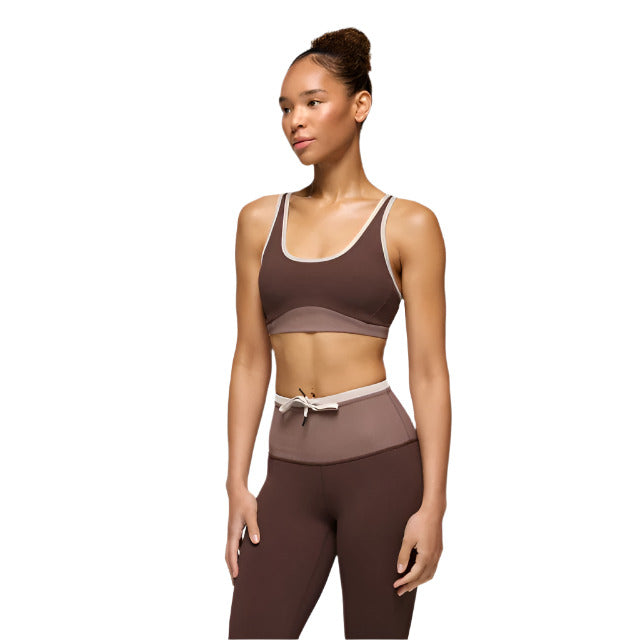 Prana Luxara Salutations Bra Mocha Colorblock