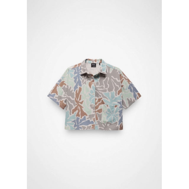 Prana Railay Ss Button Down Almond Boogie Bloom