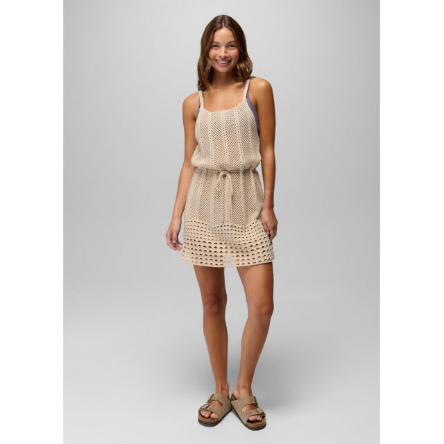 Prana Womens Crochet Mini Dress NATURAL