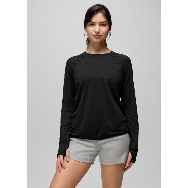 Prana Womens Eileen Cinch Long Sleeve Top BLACK