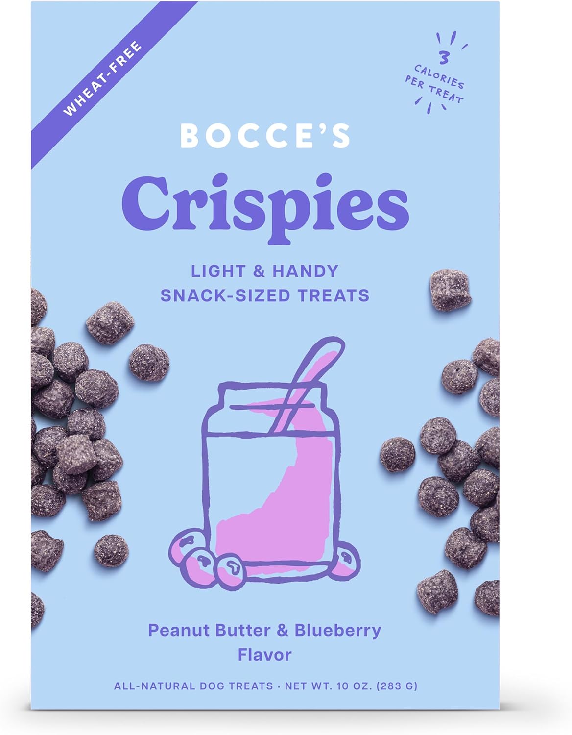 Bocces Bakery Crispies Dog Treats 10oz Pb & Blueberry