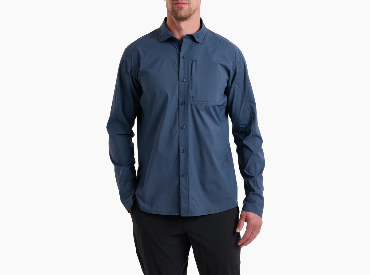 Kuhl Mens Driftr Long Sleeve Shirt Pirate Blue
